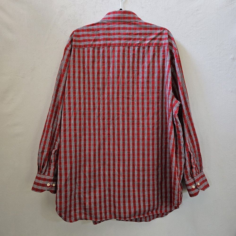 Tailorbyrd Mens 2XL Striped Dress Shirt Red Blue Plaid Flip Cuff Floral L/Sleeve - Picture 6 of 12